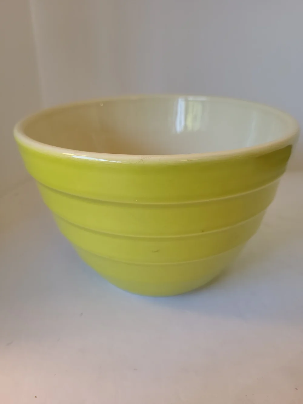 Crate&Barrel Lime Green Ceramic Mixing Bowl Medium 6